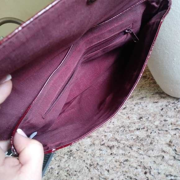 ** Vintage Leather Purse Clutch Envelope Style - Picture 3 of 8